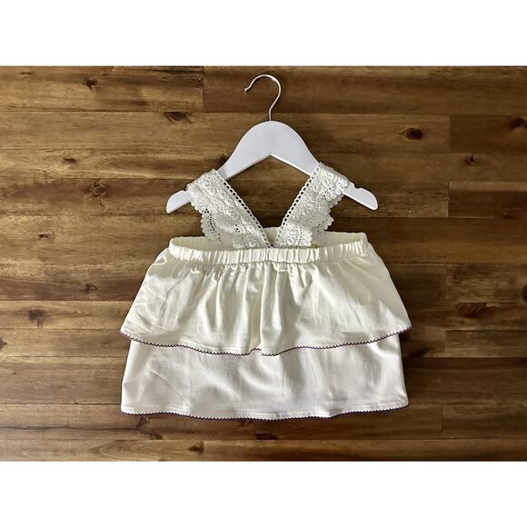 NWT Matilda Jane Enchanted Garden Cream Ruffle Coconut Tier Knit Lace Tank 6 - Picture 2 of 8